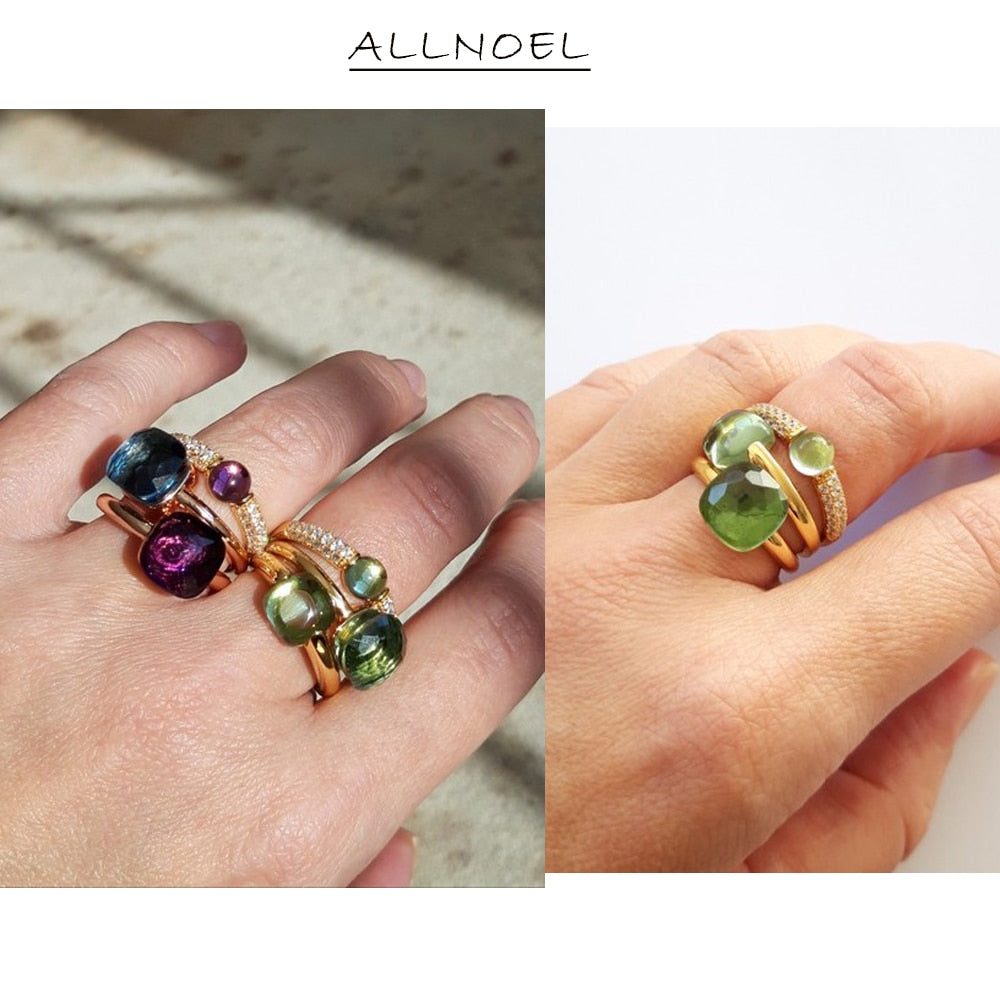 Candy Style Colorful Crystal Ring