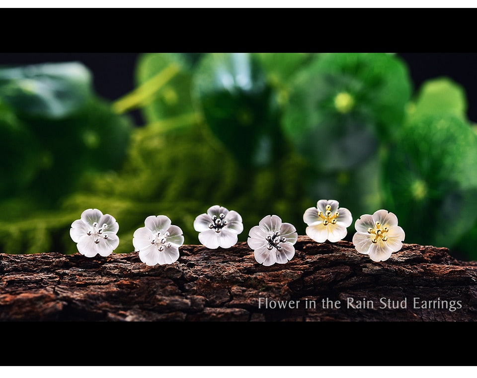 Flower in the Rain Stud Earrings