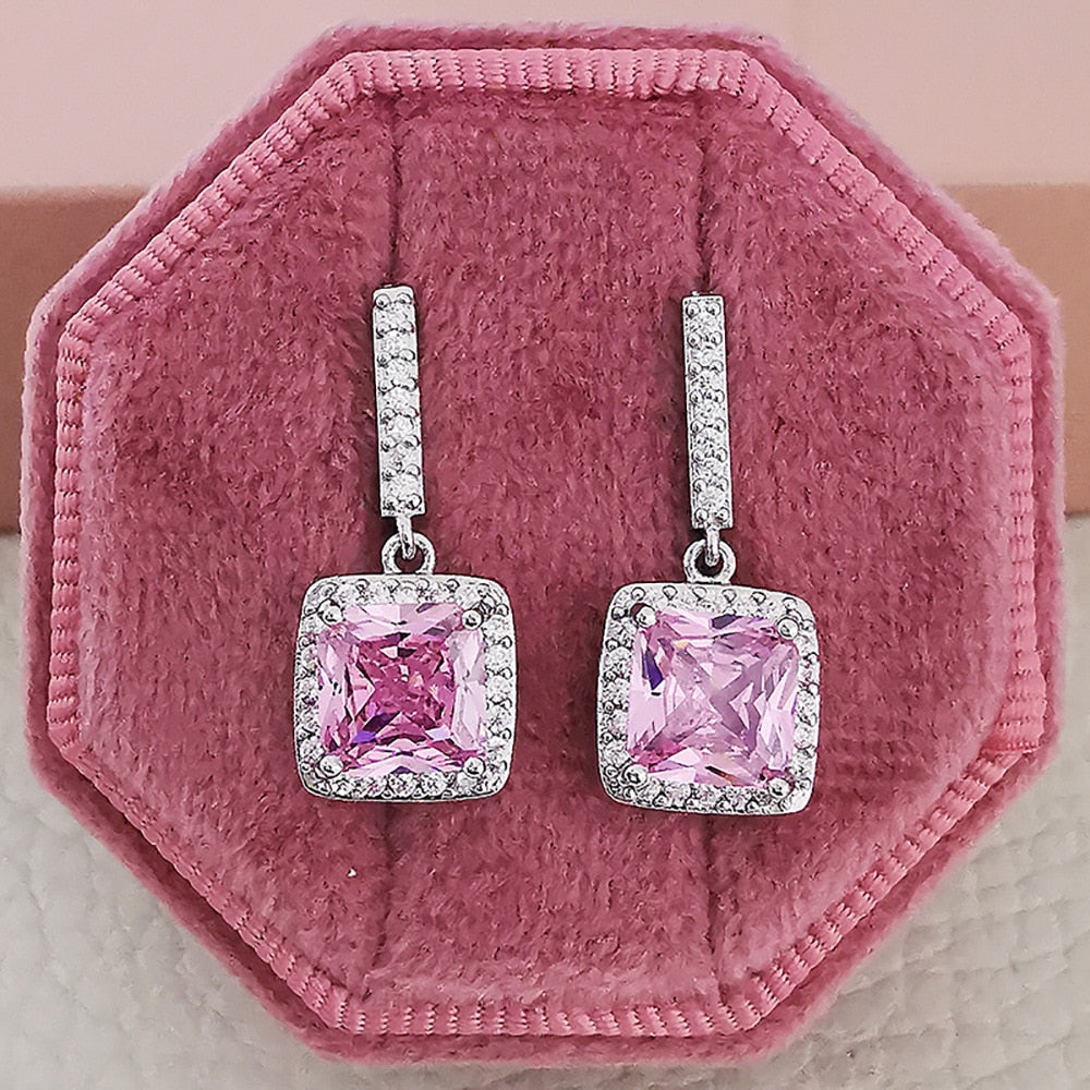 Tibetan  Pink Zircon Stud Earring Gift