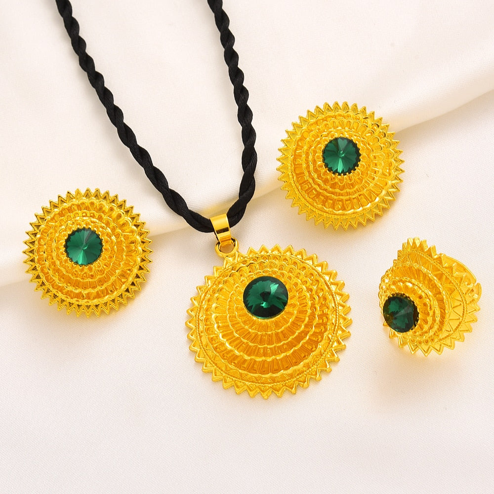 Ethio Ertrian Gold/Silver Plated Bridal Jewelry Sets Necklace