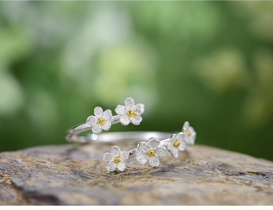 Forget-me-not Flower Adjustable Rings