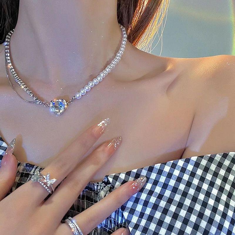 Chain Kpop Pearl Choker Necklace