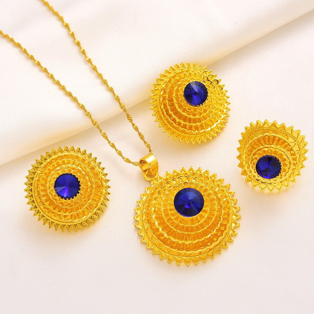 Ethio Ertrian Gold/Silver Plated Bridal Jewelry Sets Necklace