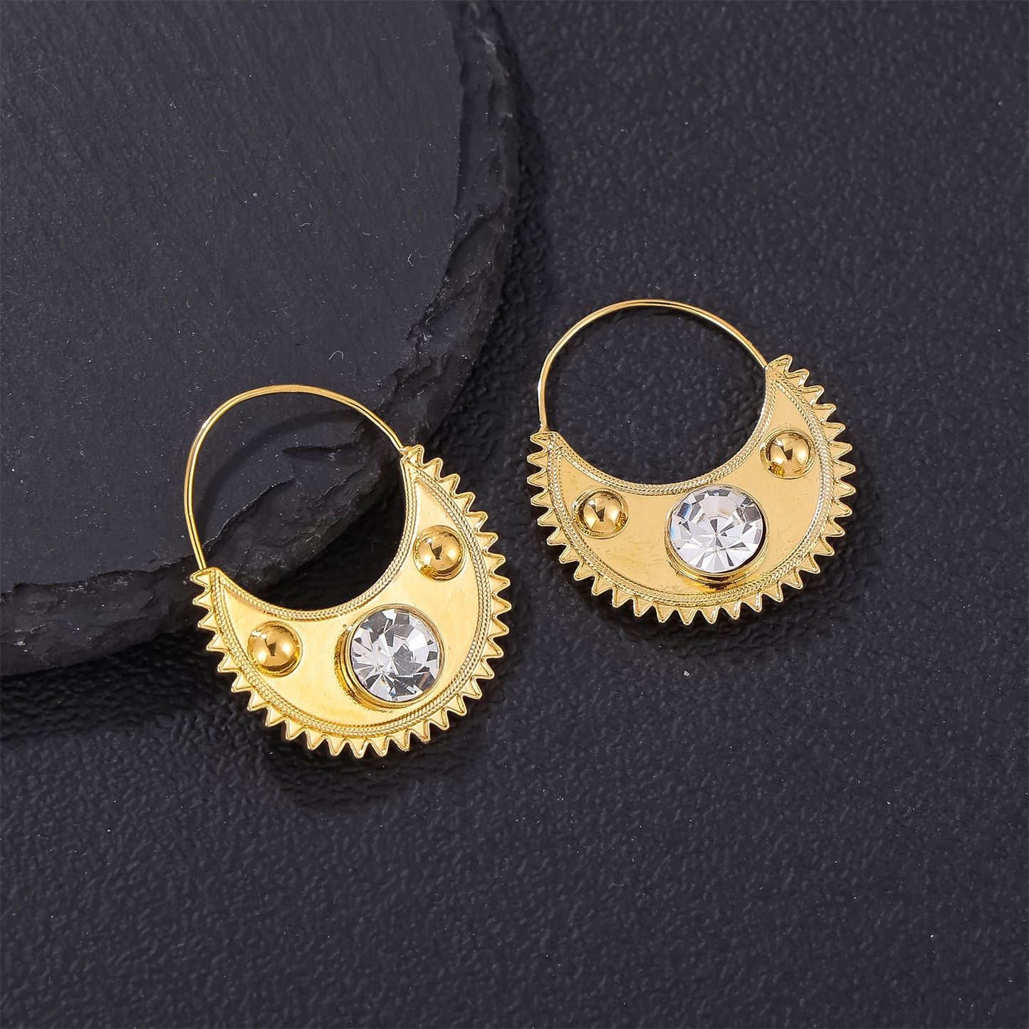 Ethlyn Gold Color  Zircon  Clip Earrings for Women Habesha