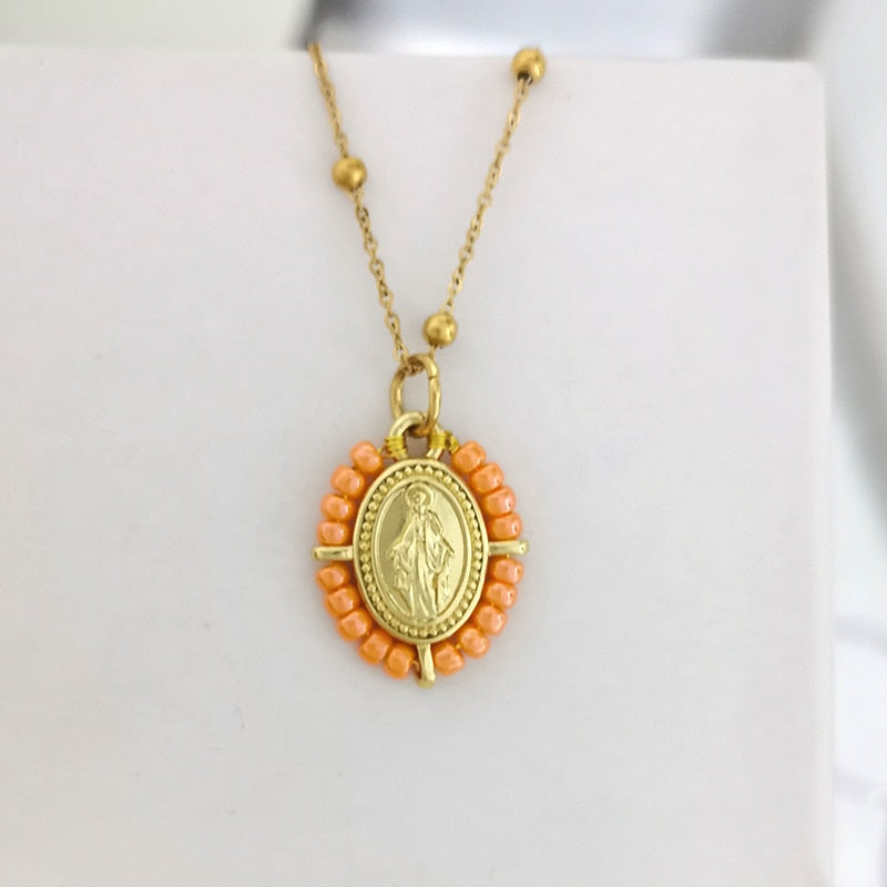 Virgin Mary Pendant Charm Necklace