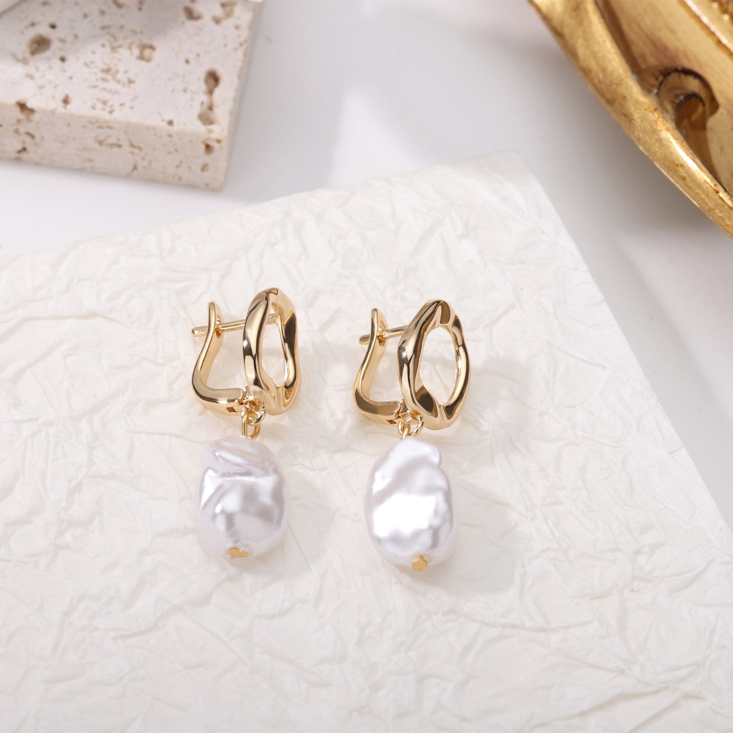 Vintage Punk Baroque Pearl Earrings