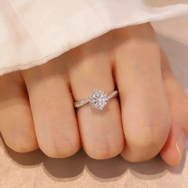 White Gold Moissanite Engagement Ring