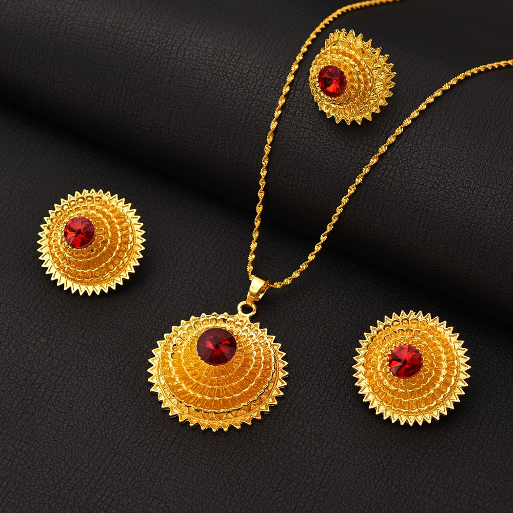 Ethio Ertrian Gold/Silver Plated Bridal Jewelry Sets Necklace