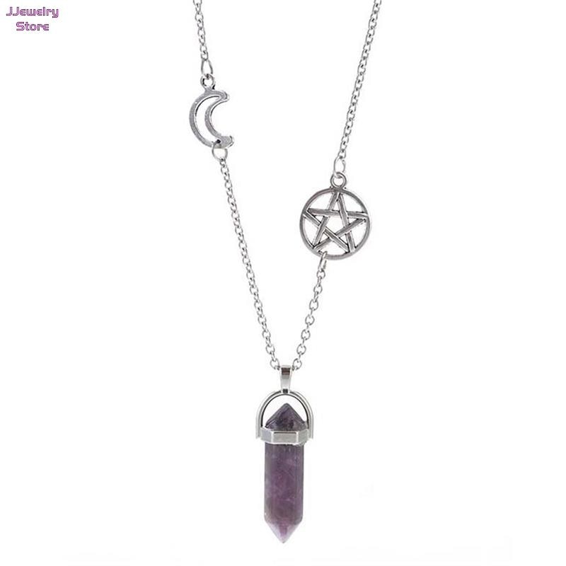 Fashion Pentagram Star Chakra Stones Pendant Necklace