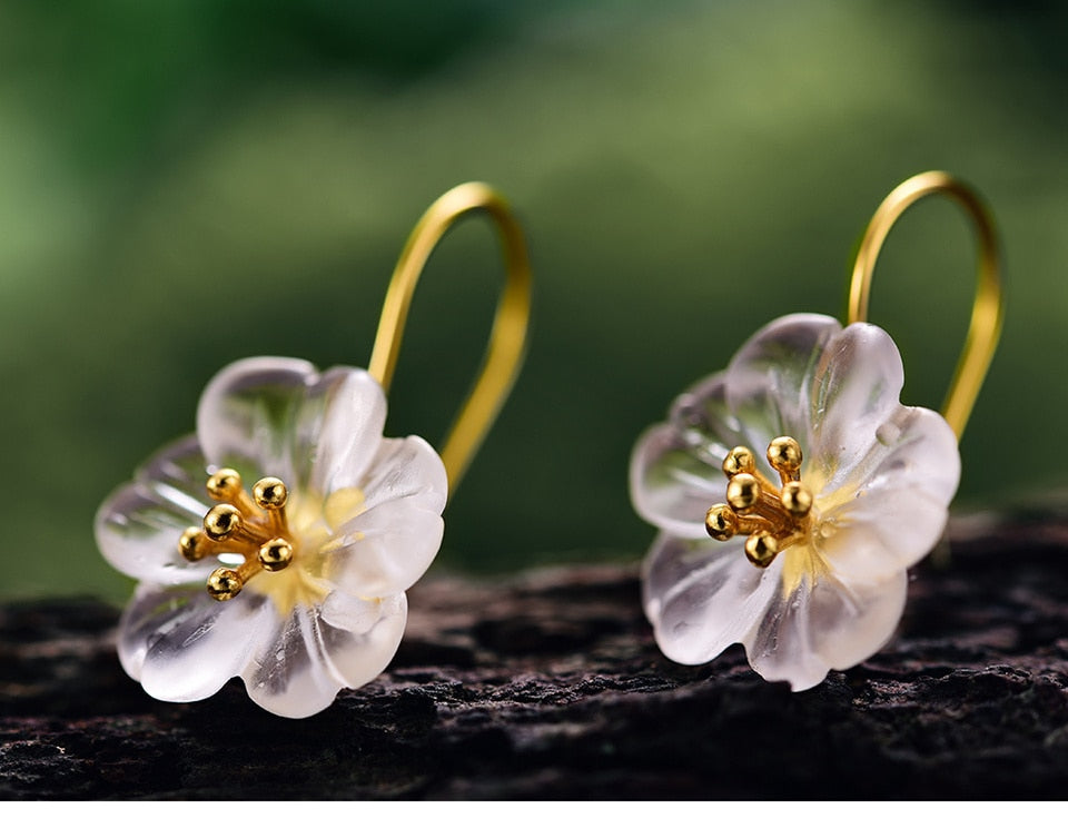 Flower in the Rain Dangle Earrings