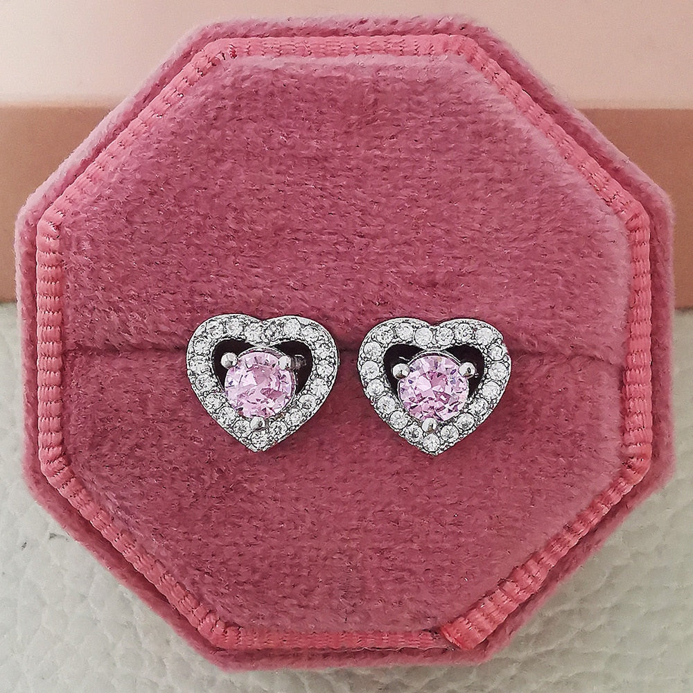 Tibetan  Pink Zircon Stud Earring Gift