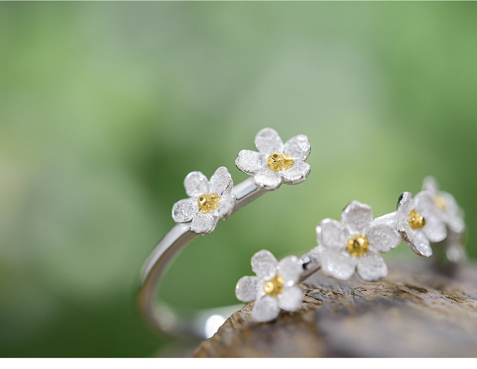 Forget-me-not Flower Adjustable Rings