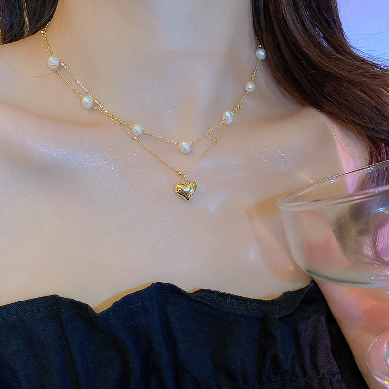 Chain Kpop Pearl Choker Necklace