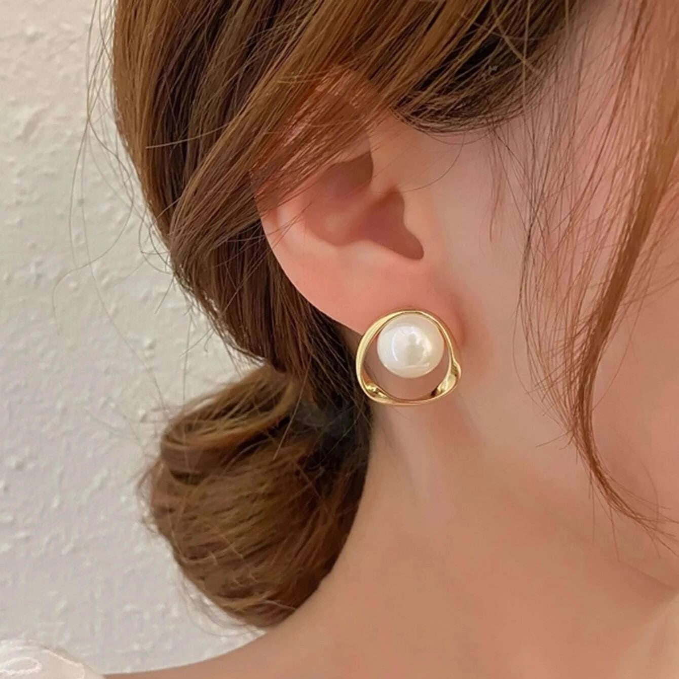 Irregular U-shaped Gold Color Earrings