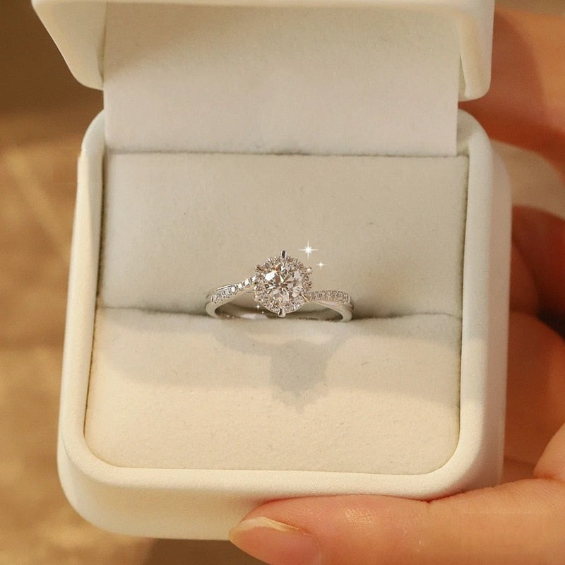 White Gold Moissanite Engagement Ring