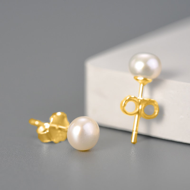 Natural Pearls Stud Earrings  Handmade