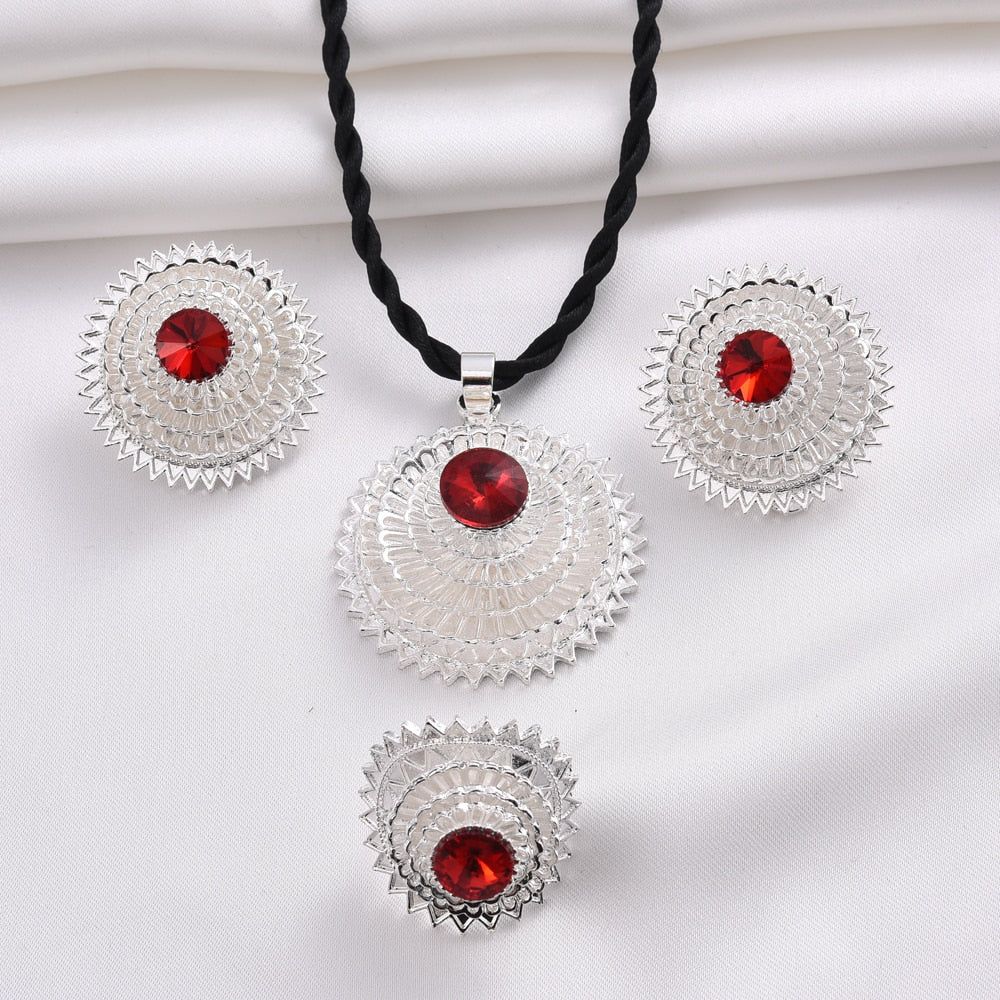 Ethio Ertrian Gold/Silver Plated Bridal Jewelry Sets Necklace