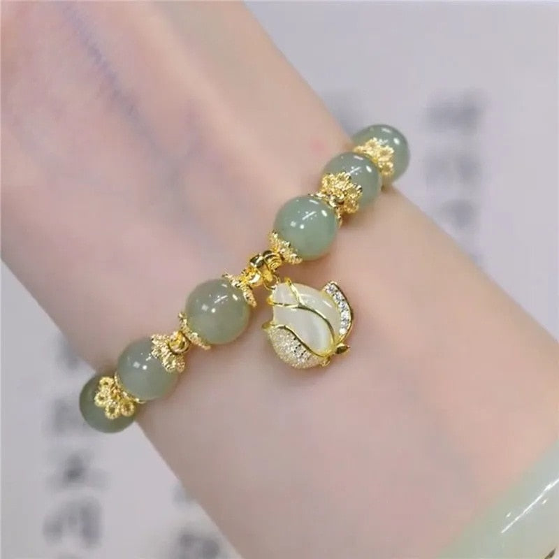 Gold Color Bracelet Leaves Double Layer Jewelry