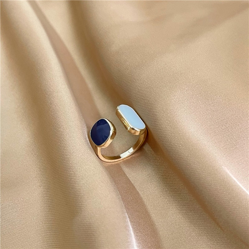 French Retro Romantic Drop Glaze Open Rings