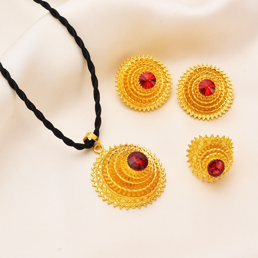 Ethio Ertrian Gold/Silver Plated Bridal Jewelry Sets Necklace