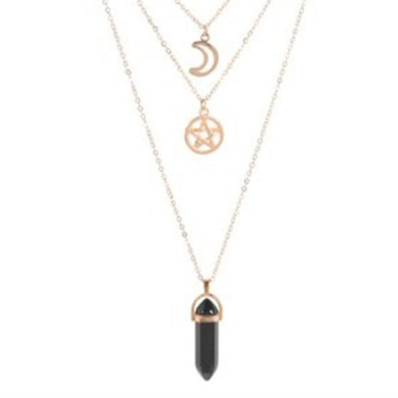 Fashion Pentagram Star Chakra Stones Pendant Necklace