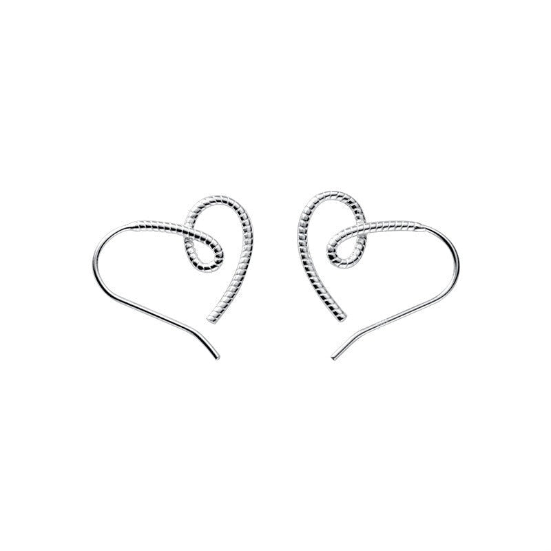 Simple Line Heart Stud Earrings