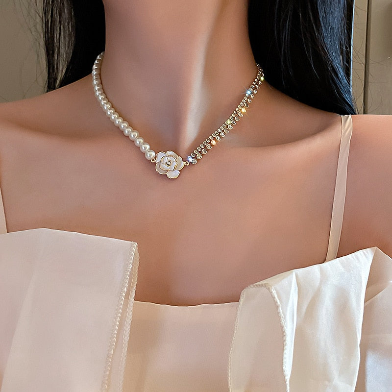 Chain Kpop Pearl Choker Necklace