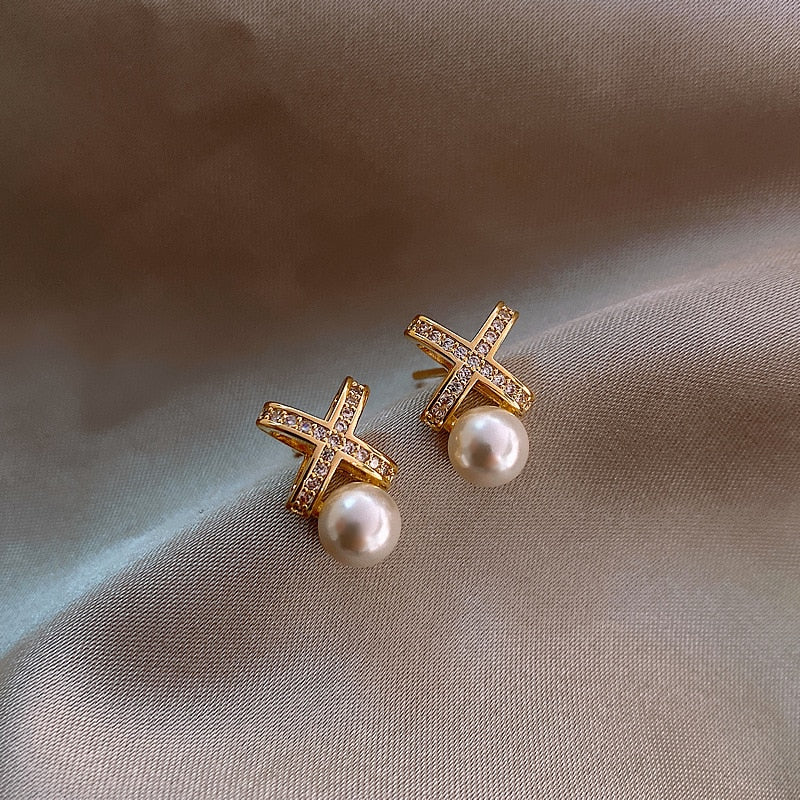 Vintage Punk Baroque Pearl Earrings