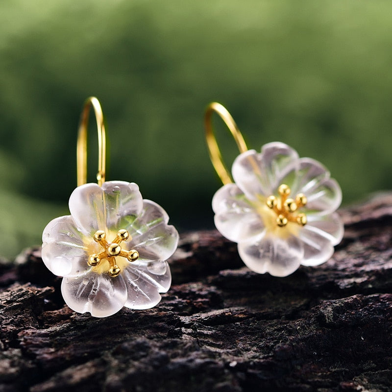 Flower in the Rain Dangle Earrings