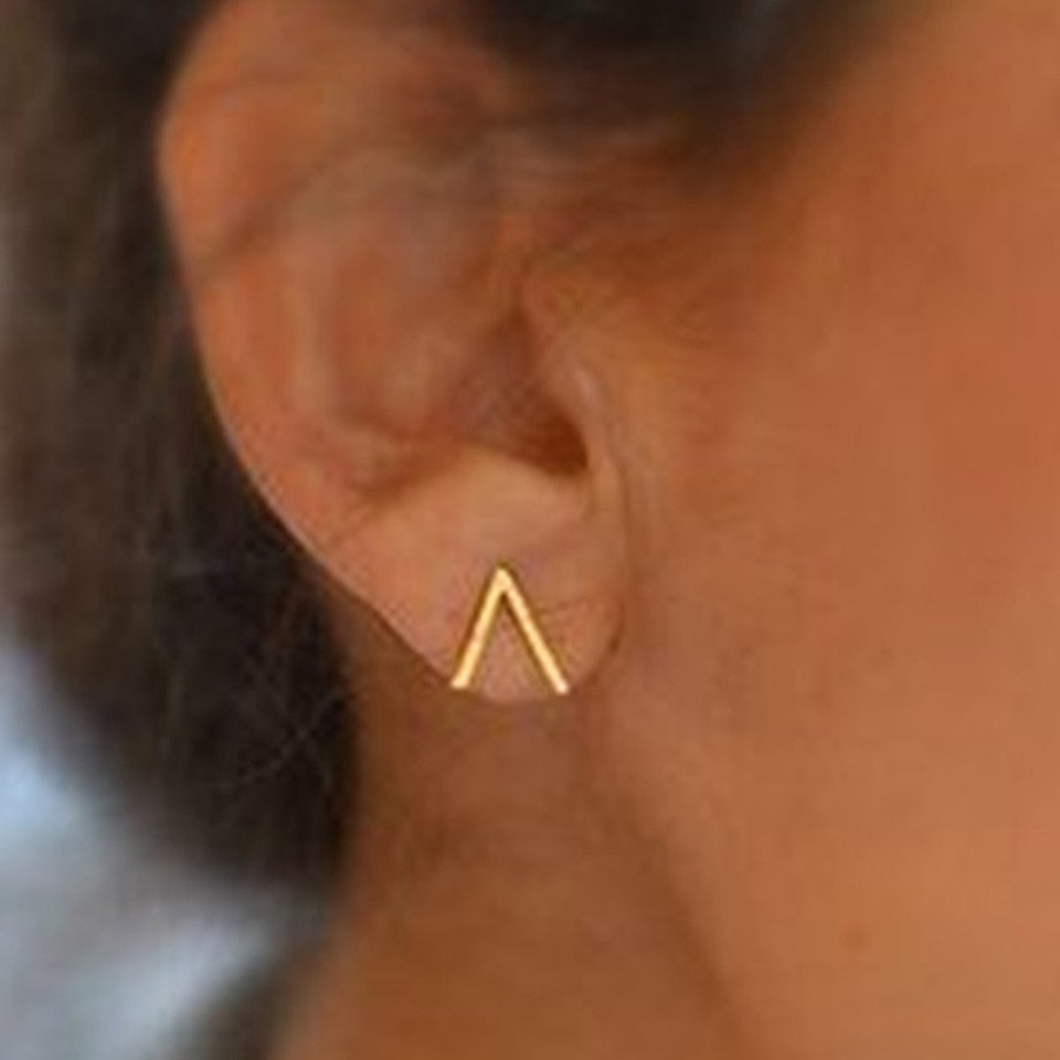 V Shape Stud Earrings