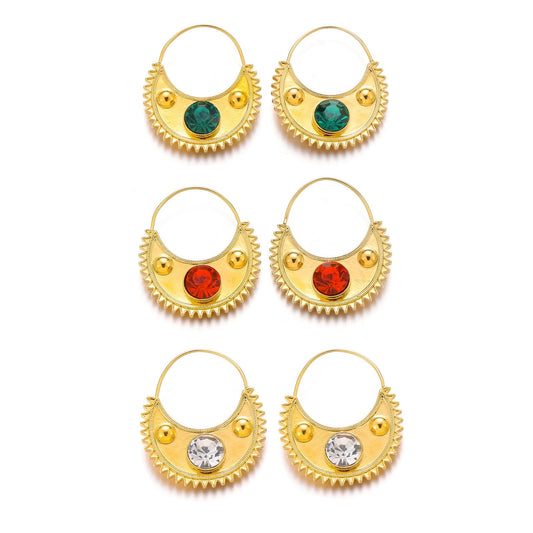 Ethlyn Gold Color  Zircon  Clip Earrings for Women Habesha